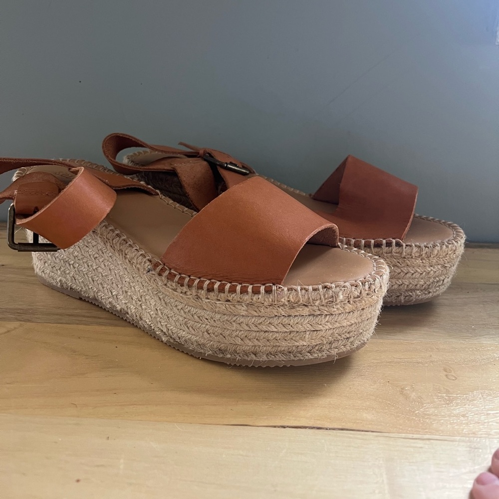 Soludos Minorca Leather Platform Sandals -size 10